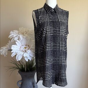 J. Crew Black and White Sleeveless Blouse